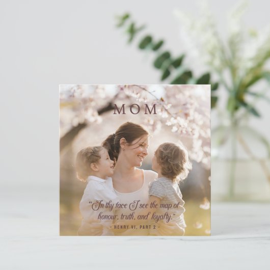 Happy Mothers Dayフォトエレガント引用文ピンク シーズンカード (スタンド正面)