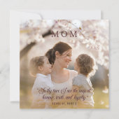 Happy Mothers Dayフォトエレガント引用文ピンク シーズンカード (正面)