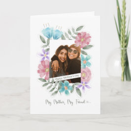 Happy Mother's Dayフォトカスタムウォーターカラー花 カード