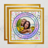 Happy Mother's Dayフォトポストカエレガントー 招待状 (正面/裏面)