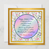 Happy Mother's Dayフォトポストカエレガントー 招待状 (裏面)