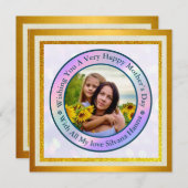 Happy Mother's Dayフォトポストカエレガントー 招待状 (正面/裏面)