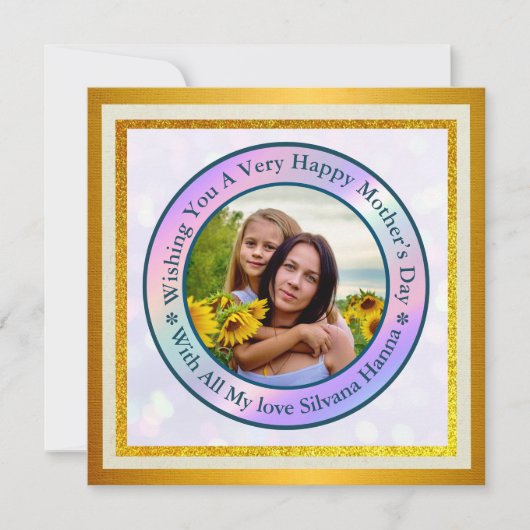 Happy Mother's Dayフォトポストカエレガントー 招待状 (正面)