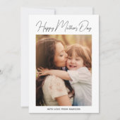 Happy Mother's Dayフォトミニマリストカード (正面)