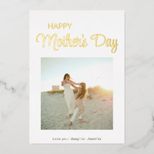 Happy Mother's Dayフォトミニマリスト 箔シーズンカード