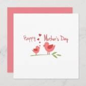 Happy Mothers Dayベビー鳥が母に愛をツイート シーズンカード (正面/裏面)
