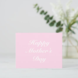 Happy Mother's Dayライトピンクのスクリプトシエレガントック ポストカード