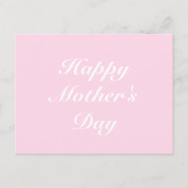 Happy Mother's Dayライトピンクのスクリプトシエレガントック ポストカード