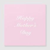 Happy Mother's Dayライトピンクのスクリプト磁気カード (正面)
