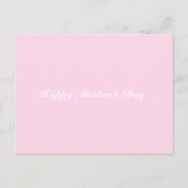 Happy Mother's Dayライトピンクの白いスクリプエレガントト ポストカード