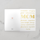 Happy Mothers Day信じられないほどの、端末、驚くべき 箔グリーティングカード (外側レイダウン)