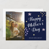 Happy Mother's Day写真手描き花かわいい (正面/裏面)