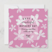 Happy Mothers Day写真&ピンクフローラ シーズンカード (裏面)