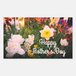 Happy Mother's Day春の花#1-1シール 長方形シール