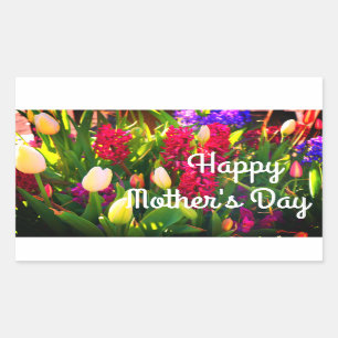 Happy Mother's Day春の花#5シール 長方形シール