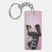 Happy Mother's Day最高の Momのモダンカスタム写真 キーホルダー (正面左)