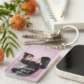 Happy Mother's Day最高の Momのモダンカスタム写真 キーホルダー (正面右)
