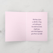 Happy Mother's Day水彩ピンク紫の花 箔グリーティングカード (内側レイダウン)