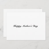 Happy Mother's Day白い黒のスクリプエレガントトカード (正面/裏面)