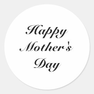 Happy Mother's Day白黒エレガント書 ラウンドシール