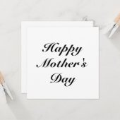 Happy Mother's Day白黒脚本エレガント カード (正面/裏面インサイチュ)