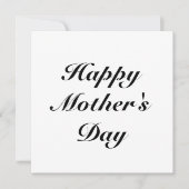 Happy Mother's Day白黒脚本エレガント カード (正面)