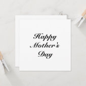 Happy Mother's Day白黒脚本エレガント カード (正面/裏面インサイチュ)