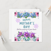 Happy Mothers Day私たちはあなたの家で糞が大好き カード (正面/裏面インサイチュ)