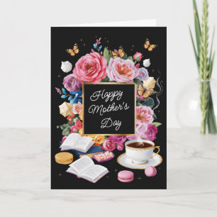 Happy Mother's Day花とマカロンカスタマイズ カード