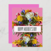 HAPPY MOTHERS DAY花フローラピンク 招待状 (正面/裏面)