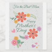 Happy Mother's Day花 ワインラベル (シングルラベル)