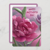 Happy Mother's Day花，牡丹，フローラ，カード (正面/裏面)
