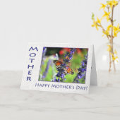 Happy Mother's Day蝶と花 カード (黄色い花)