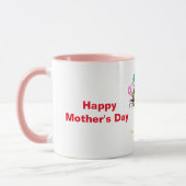 Happy Mother's Day かわいらし Flowers名 マグカップ (左)