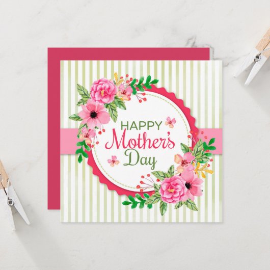 Happy Mother's Day カード (正面/裏面インサイチュ)