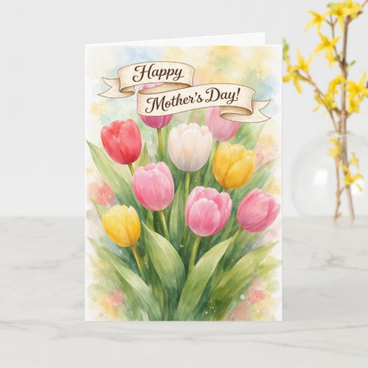 Happy Mother's Day  カード (黄色い花)