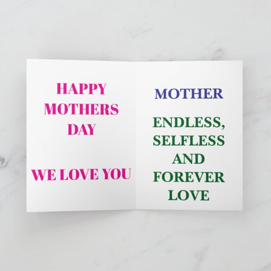 HAPPY MOTHER'S DAY カード (内部)
