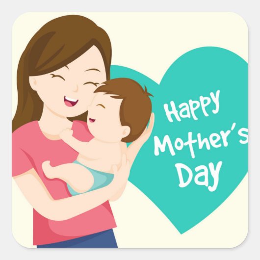 Happy Mother's Day スクエアシール (正面)