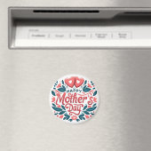 Happy Mother's Day - ボタニカルハートと手書き風文字  マグネット (インサイチュ (食洗機))