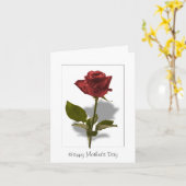 Happy Mother's Day – レッドローズ カード (黄色い花)