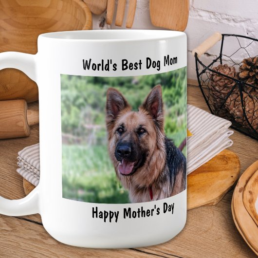 Happy Mother's Day – 犬最高の母 – 紫の写真 コーヒーマグカップ