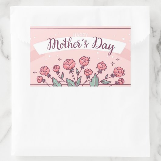 Happy Mother's Day 長方形シール (バッグ)