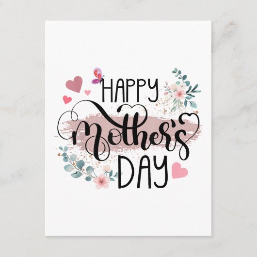 Happy Mother's Day 2025 Women Momのかわいいフローラ エンクロージャーカード (正面)
