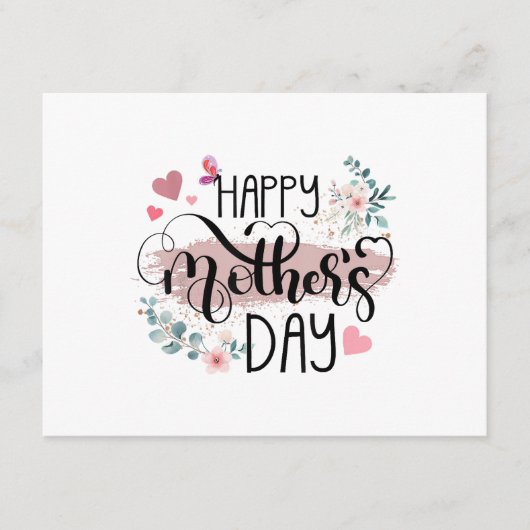 Happy Mother's Day 2025 Women Momのかわいいフローラ エンクロージャーカード (正面)