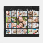 Happy Mothers Day 21 Photo Collage Script Keepsake フリースブランケット (正面(横))