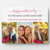 Happy Mothers Day 3フォトコラージュパーソナライズされた フォトプラーク (正面)