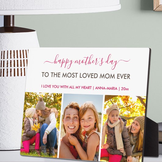 Happy Mothers Day 3フォトコラージュパーソナライズされた フォトプラーク
