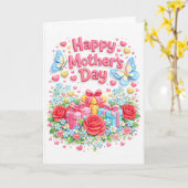 Happy Mother's Day 3D effect Greeting Card カード (黄色い花)