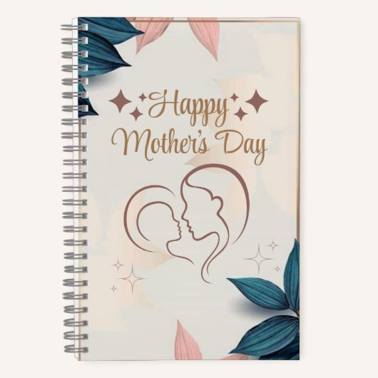 Happy Mother's Day、5.5インチx 8.5インチスパイラルノートブック ノートブック (正面)