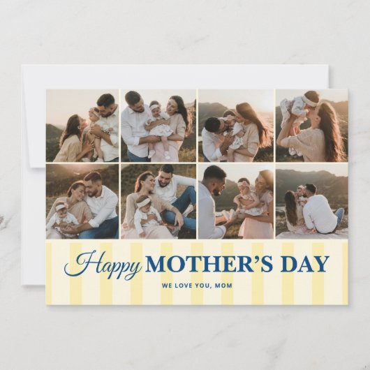 Happy Mothers Day 8 Photo Flat Greeting Card カード (正面)